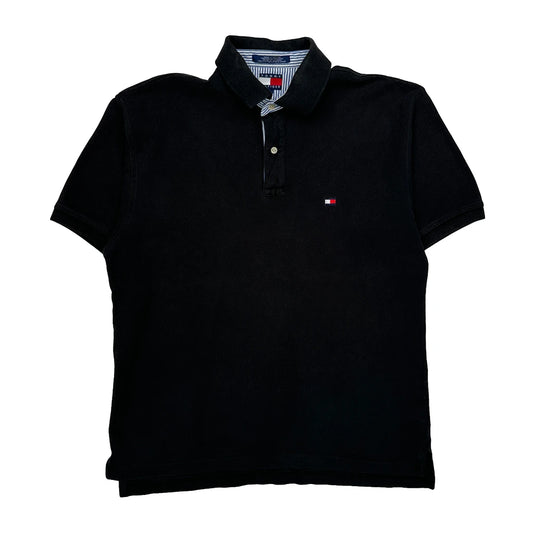 Tommy Hilfiger Polo Shirt - Large Black Cotton