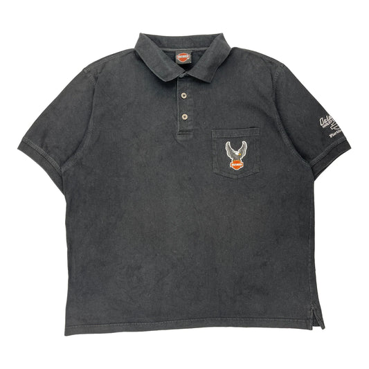 Harley Davidson Polo Shirt - XL Black Cotton