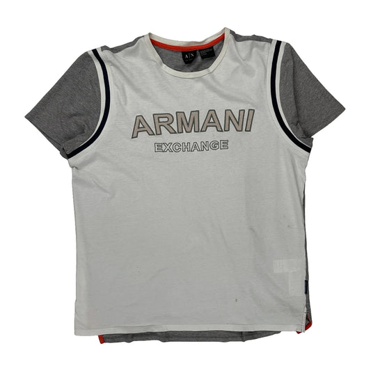 Armani Exchange Spellout T-Shirt - XL Grey Cotton