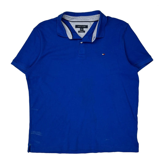 Tommy Hilfiger Polo Shirt - Large Blue Cotton