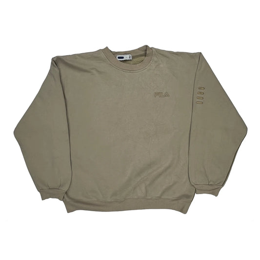 Fila Sweatshirt - Large Beige Cotton