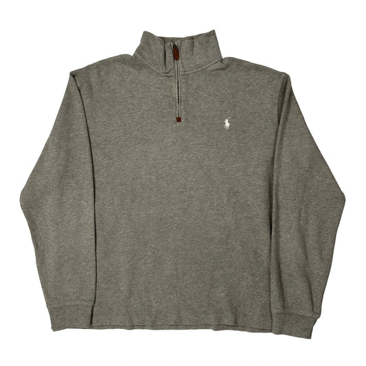 Polo By Ralph Lauren 1/4 Zip - XL Grey Cotton