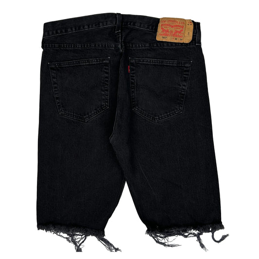 Vintage Levis Denim Shorts - 34W 12L Black Cotton