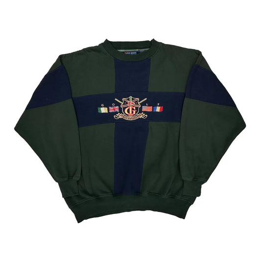 Golf Crable Graphic Sweatshirt - Large Green Polyester Blend
