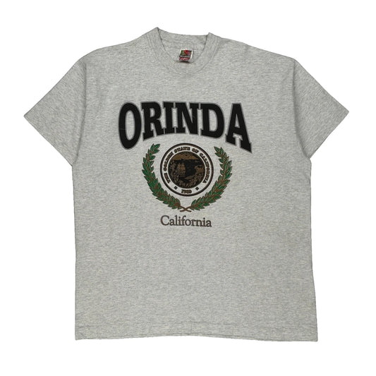 Orinda California Fruit Of The Loom Single Stitch T-Shirt - XL Grey Cotton