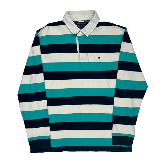 Tommy Hilfiger Striped Rugby Shirt - 2XL Multicoloured Cotton