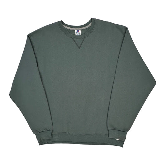 Russell Athletic Sweatshirt - XL Green Cotton Blend