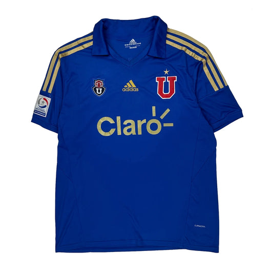 Universidad De Chile Adidas Football Shirt - Large Blue Polyester
