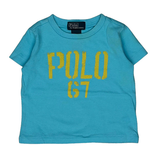 Age 9 Months Polo By Ralph Lauren T-Shirt - 2XS Blue Cotton
