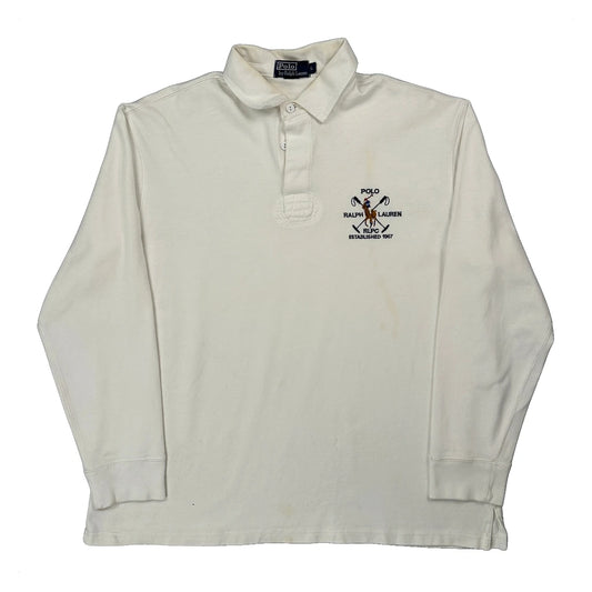 Rlpc Polo By Ralph Lauren Rugby Shirt - Large White Cotton