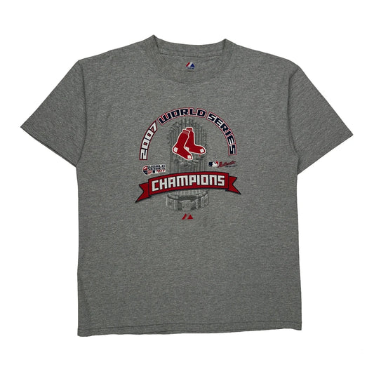 Vintage 2007 World Series Champions Majestic Mlb T-Shirt - Large Grey Cotton Blend
