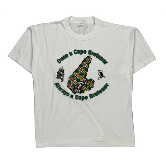 Cape Bretoner Unbranded Graphic T-Shirt - Large White Cotton Blend