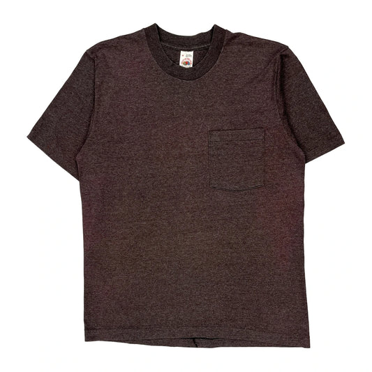 Blank Fruit Of The Loom Single Stitch T-Shirt - Medium Gray Cotton Blend