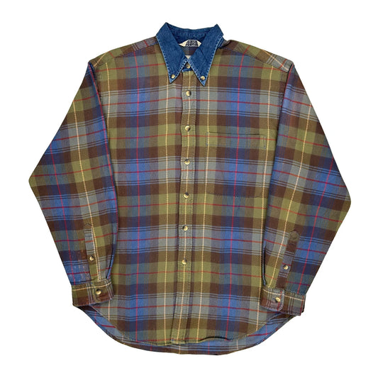 Made In USA Nautica Checked Shirt - Medium Multicoloured Cotton
