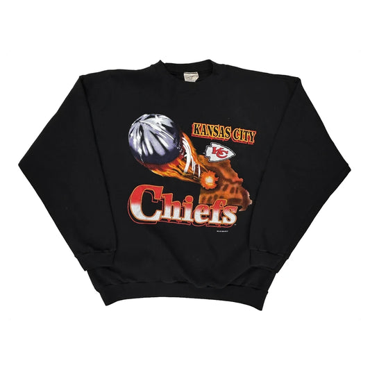 Made In USA Nfl Kansas City Chiefs Sweatshirt - XL Black Cotton Blend