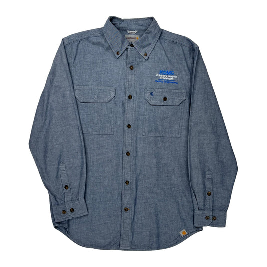 Children'S Hospital Of Michigan Embroidery Carhartt Shirt - Medium Blue Cotton