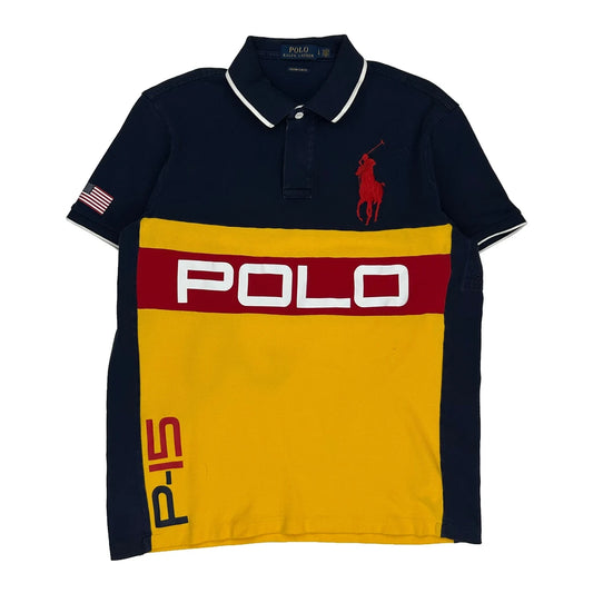 P-15 Polo By Ralph Lauren Spellout Polo Shirt - Large Navy Cotton