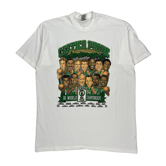 Boston Celtics Fruit Of The Loom Graphic T-Shirt - 2XL White Cotton