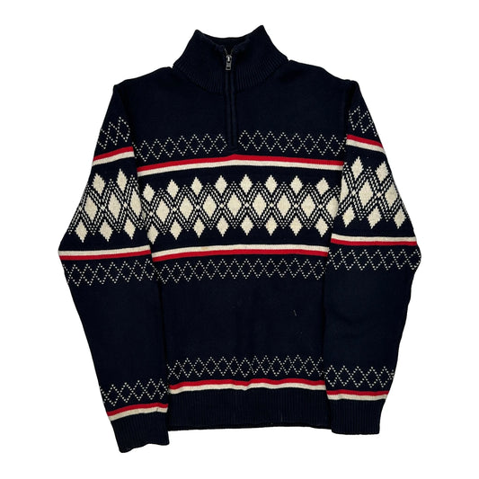 Tommy Hilfiger Christmas 1/4 Zip - Medium Red Cotton