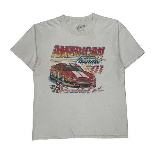 Unbranded Car Graphic T-Shirt - Large White Cotton