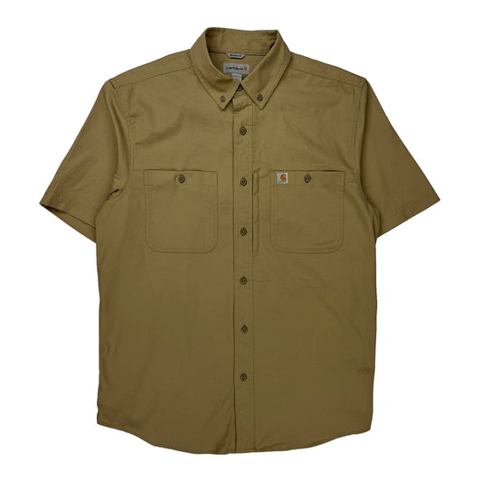 Carhartt Short Sleeve Shirt - Large Khaki Cotton