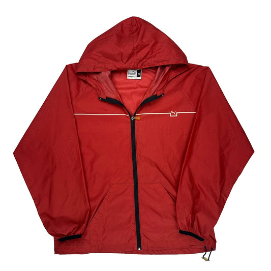 Vintage Puma Windbreaker - Large Red Polyester