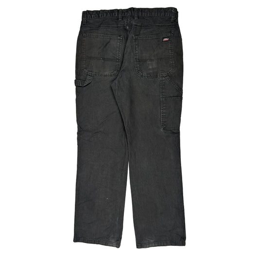 Dickies Carpenter Trousers - 34W 31L Black Cotton