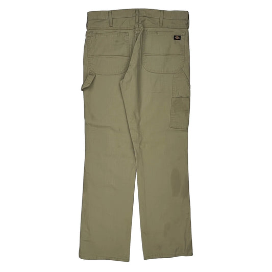 Dickies Cargo Carpenter Trousers - 34W 32L Khaki Cotton