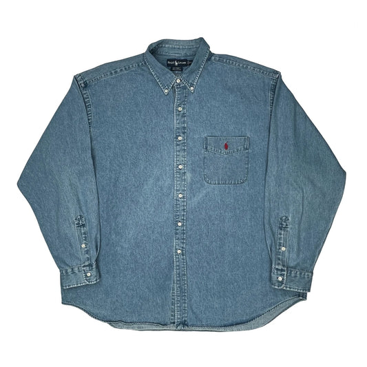 Ralph Lauren Oversized Denim Shirt - 2XL Blue Cotton