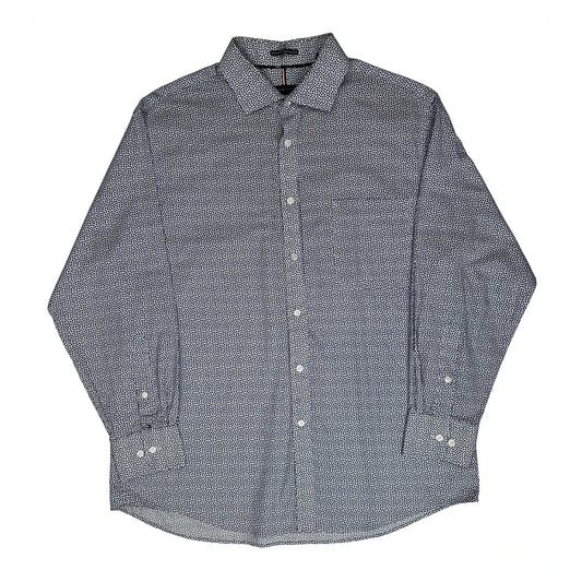 Tommy Hilfiger Polka Dot Patterned Shirt - Large White Cotton