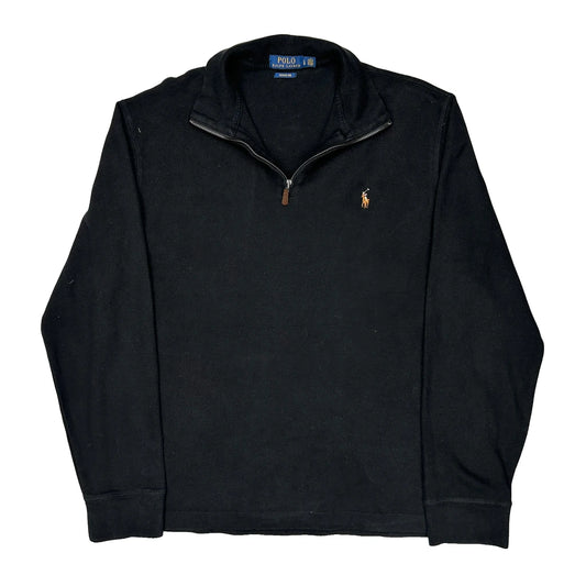 Polo By Ralph Lauren 1/4 Zip - Large Black Cotton