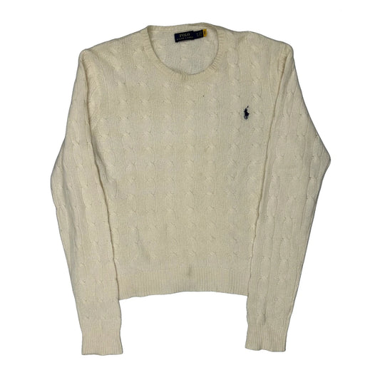 Polo By Ralph Lauren Jumper - XL Cream Knitted