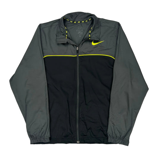 Dri-Fit Nike Track Jacket - Large Grey Polyester