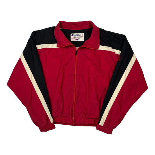 Reverse Weave Champion Track Jacket - XL Red Polyester
