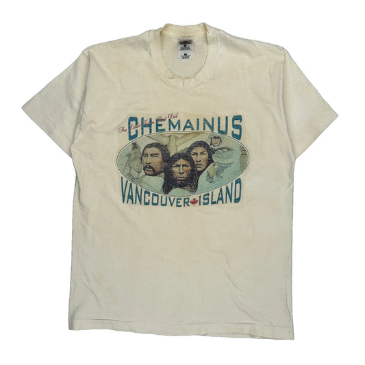 Chemainus Vancouver Island Fruit Of The Loom Single Stitch T-Shirt - Large Cream Cotton