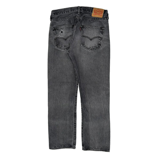 501 Levis Jeans - 32W UK 12 Grey Denim