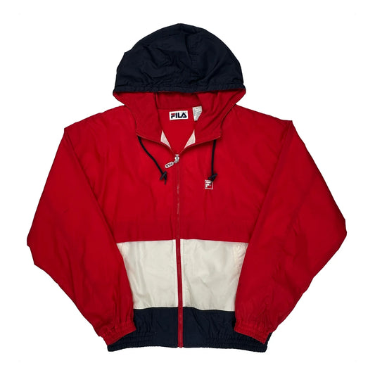 Fila Windbreaker - Large Red Nylon