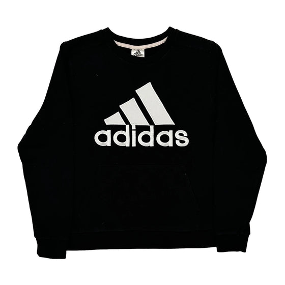Adidas Spellout Sweatshirt - Large Black Cotton Blend