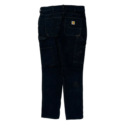 Carhartt Double Knee Cargo Trousers - 29W UK 10 Black Cotton