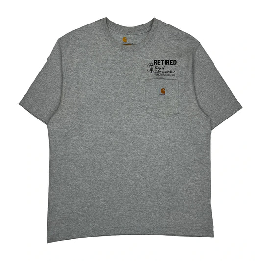 Vintage Carhartt T-Shirt - Large Grey Cotton