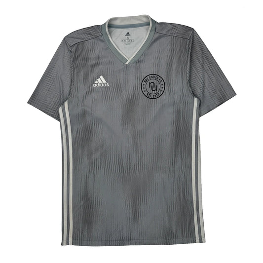 Vintage Adidas Football Shirt - Small Grey Polyester