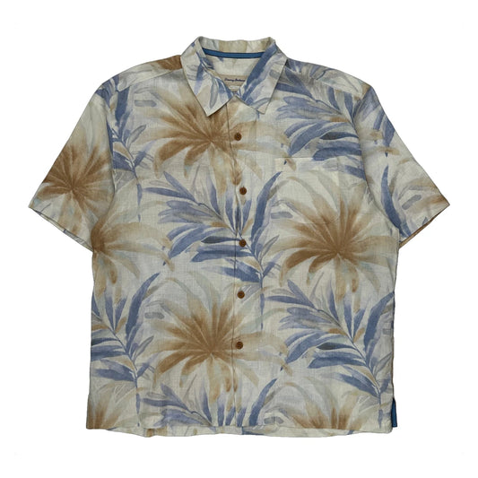 Tommy Bahama Floral Hawaiian Shirt - Large Multicoloured Linen