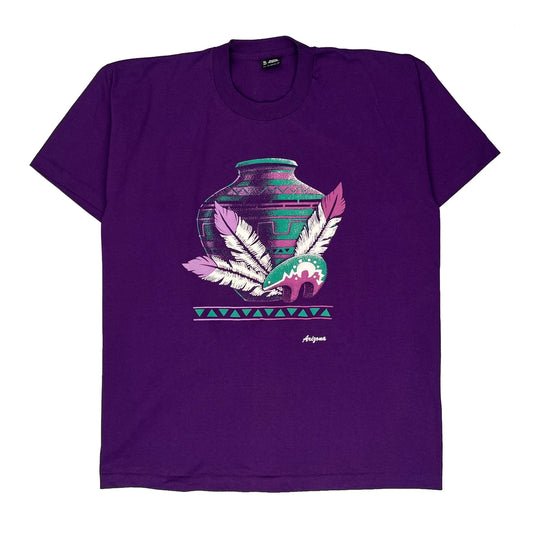 Fruit Of The Loom Single Stitch T-Shirt - XL Purple Cotton Blend