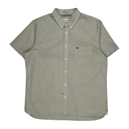 Lacoste Slim Fit Short Sleeve Shirt - XL Grey Cotton