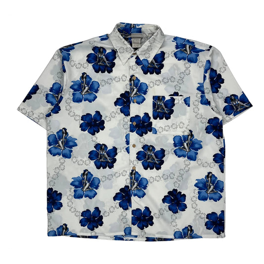 Extreme Gear Floral Hawaiian Shirt - XL Blue Polyester