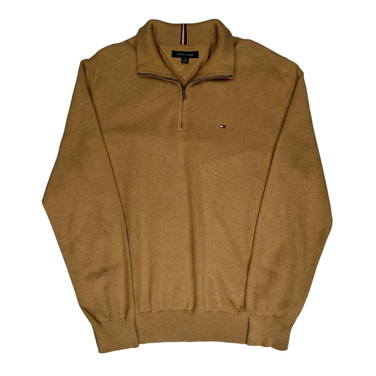 Tommy Hilfiger 1/4 Zip - XL Beige Cotton Blend