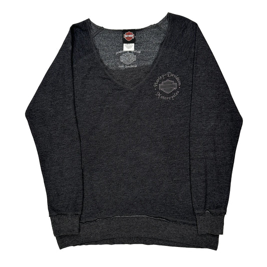 Harley Davidson Long Sleeve T-Shirt - XL Gray Cotton Blend