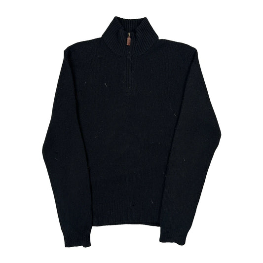 Polo By Ralph Lauren 1/4 Zip - Medium Black Merino Wool Blend