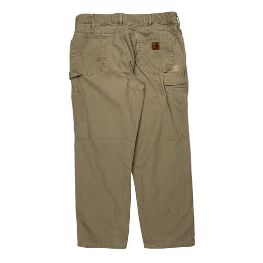 Carhartt Carpenter Trousers - 36W 31L Beige Cotton