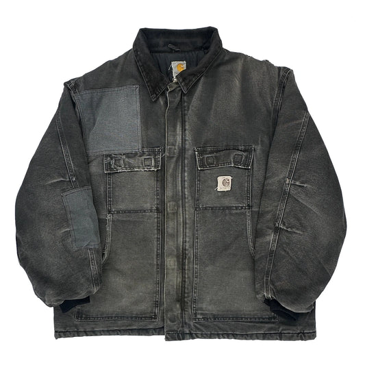 Vintage Carhartt Patchwork Repairs Jacket - 2XL Black Cotton